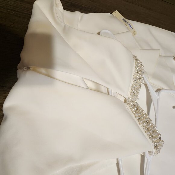 Eliza J pearly bead sleeveless sheath dress NWT Ivory Size 18 - Picture 9 of 13